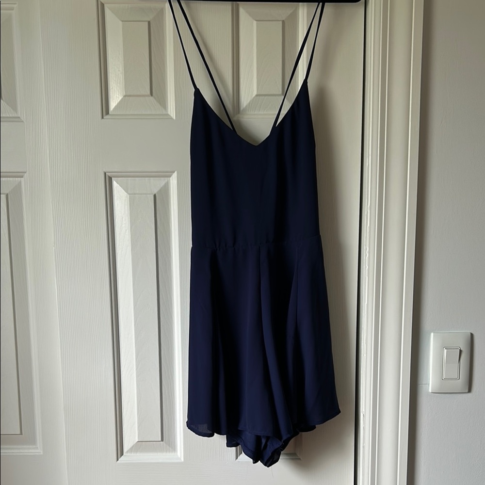 Express Navy Blue Jumpsuit